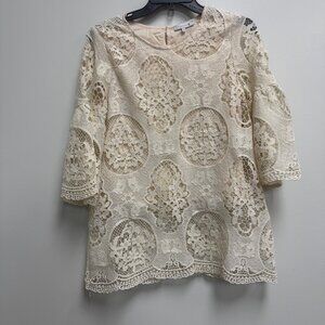 Cirana lace blouse cream color size S